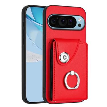 Imagem de COTDINFOR Capa para Google Pixel 9 Pro XL com suporte para cartão, fecho magnético, flip com suporte de anel, capa carteira de couro durável para mulheres à prova de choque para Google Pixel 9 Pro XL