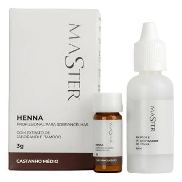 Imagem de Henna Castanho Médio Master 3g Profissional Sobrancelhas - Henna Maste