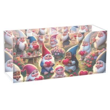 Imagem de TSENQUE Gnomos de Dia dos Namorados, porta-canetas, personalizado, fofo, para arte de mesa, acrílico, escritório, escova, copos, armazenamento de lápis, decoração de escritório, organizador de mesa