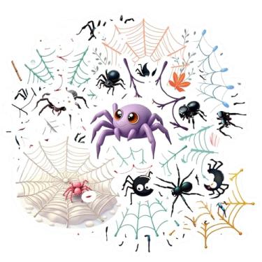 Imagem de 100 peças de adesivos de papelaria de teia de aranha S adesivos de brinquedo decorativo de seda aracnídeo aracnídeo à prova d'água grafite para guitarra, laptop, capacete, skate, telefone faça você