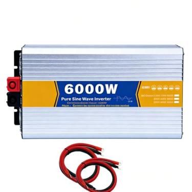 Imagem de 60V to 110V 50HZ,Inversor de Onda Senoidal Pura 6000W, Inversor de Energia para Carro DC 12V 24V 48V 60V para AC 110V/220V, 2 Tomadas AC para Furacões