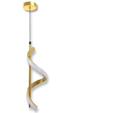 Imagem de Luminária Pendente Led Espiral 3 Em 1 Luxo Moderno Lustre Gold