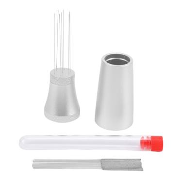 Imagem de MAVIS LAVEN Mexedor de Café Espresso, Ferramenta de Aço Inoxidável Com 7 Agulhas e 10 Agulhas Extras, Ferramenta de Distribuição de Café Ajustável para Máquina de Espresso, Cabo (prata fosca)