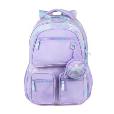 Imagem de Mochila Escolar Feminina Juvenil Star Candy Lilás - Bagaggio, U, Lilas