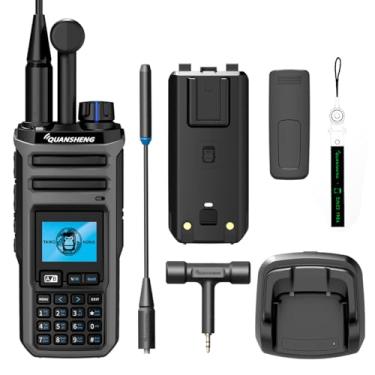 Imagem de Quansheng Walkie Talkie de banda dupla UV-TK11 - Alta potência de 10 W, alertas meteorológicos NOAA, 999 canais, carregamento tipo C e bateria de 2500 mAh para atividades ao ar livre, caminhadas