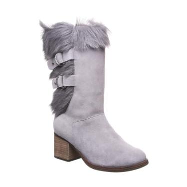Imagem de Bota feminina Bearpaw Madeline com forro de pele de cabra, Gray Fog, 5