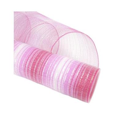 Imagem de Fita De Malha De Poliéster Rosa Dourado Para Decoração De Guirlandas, 