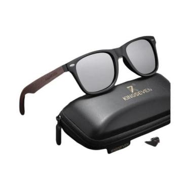 Imagem de Óculos De Sol Polarizados Vintage Em Madeira De Noz Preta Para Homens 