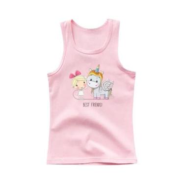 Imagem de Camiseta Regata Sem Mangas Para Meninas Com Estampa De Unicórnio Kawai