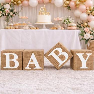 Imagem de Shimmer Anna Shine Caixas De Bebê Com Letras Para Chá Bebê, Estampa Estopa, Decoração Revelação Gênero, Cenário Fotos