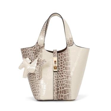 Imagem de Kadynow Bolsa feminina de couro vegano, bolsa de ombro com alça superior e bolsa pequena removível, B44-damasco