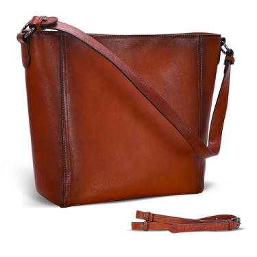 Imagem de Iswee Bolsas de couro para mulheres, bolsa tiracolo de designer, bolsa de ombro feminina, bolsa de ombro média, bolsas de trabalho, Marrom brilhante