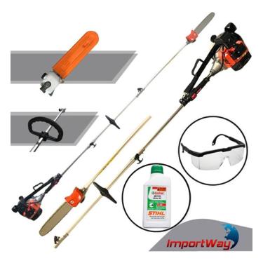 Imagem de Motopoda A Gasolina Podador De Galhos Importway + Óleo Stihl