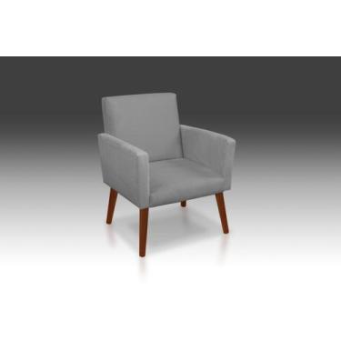 Imagem de Poltrona Nina suede Cinza Claro -Modena Decor  - CASA DA POLTRONA