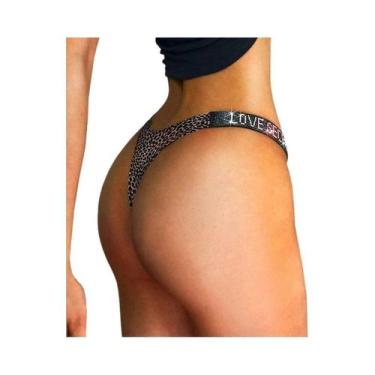 Imagem de Calcinha G-string Sexy De Baixa Cintura Com Strass Para Mulheres S-XL 