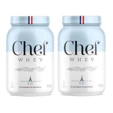 Imagem de Combo 2 Whey Zero Lactose 907g Ao Leite - Chef Whey