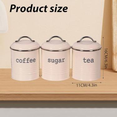 Imagem de Generic Conjunto de 3 Potes de Ferro para Armazenamento de Alimentos, com Vedação, Organizadores para Despensa, Ideal para Servir Chá, Farinha e Outros, Style C