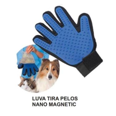 Imagem de Luva Escova Nano Magnética Tira Pelos Pets Cães & Gatos - true touch