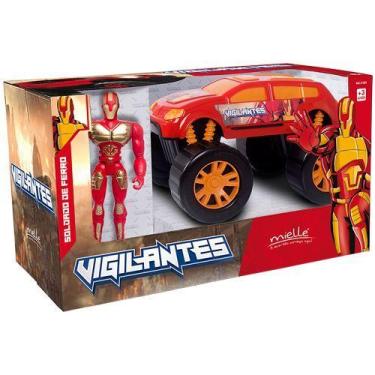 Imagem de Boneco Soldado Vigilante com Carro Grande Rally - Mielle Brinquedos