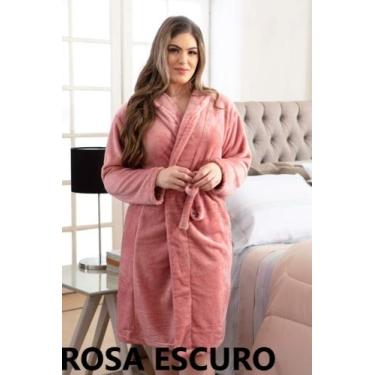 Imagem de Roupão De Banho Microfibra Camesa Unissex Cores Adulto Único, Rosa esc
