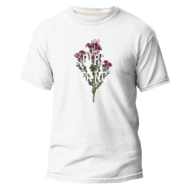 Imagem de Camiseta Básica Algodão Premium Estampa Digital Flores Rosas - Pavesi,