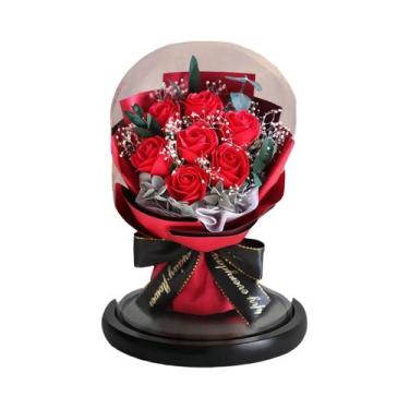 Imagem de Rosa Eterna Real Em Domo De Vidro Para Presentes De Dia Dos Namorados,