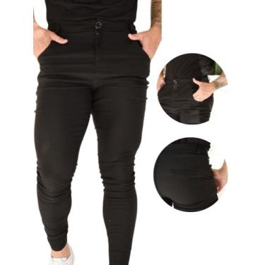 Imagem de Calça Social Masculina Alfaiataria Com Elastano Sarja - Mitchelgutto, 