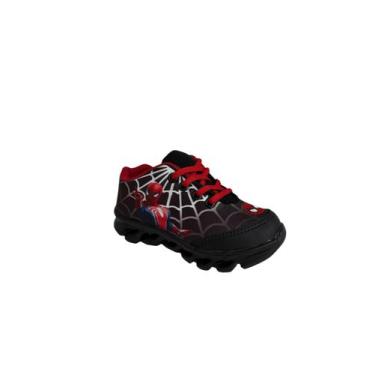 Imagem de Tenis Menino Homem Aranha Luizinha Led Preto Marcio Confortavel, 26
