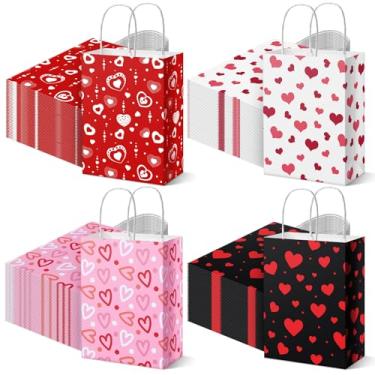 Imagem de Gersoniel 100 sacos de presente de dia dos namorados a granel para doces com alça para lembrancinhas de festa dos namorados