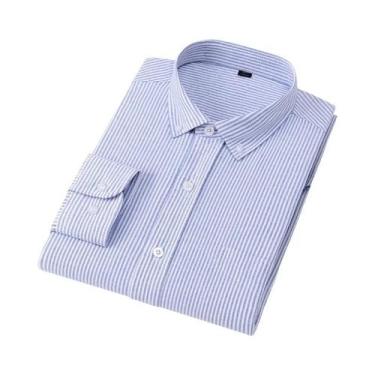 Imagem de Camisa Oxford Masculina De Manga Longa 100% Algodão Macia Confortável 