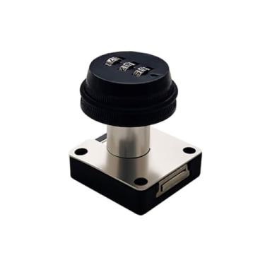 Imagem de Fechadura de porta de armário com senha de 3 dígitos, fácil de instalar, à prova d'água, liga de zinco e ABS (preto)