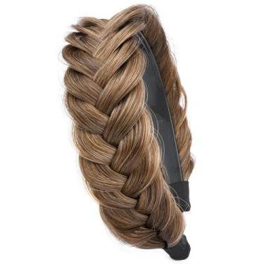 Imagem de Bandana DIGUAN Wide Messy Braided Synthetic Hair Claybank