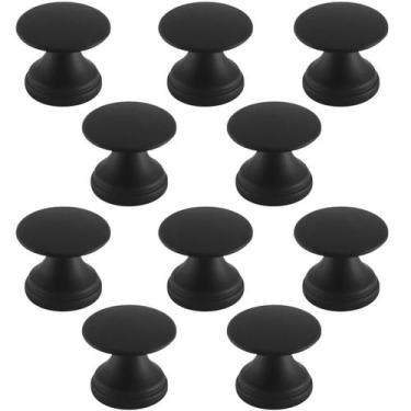 Imagem de Conjunto de 10 Puxadores 199 Tucson Ponto Preto Fosco Para Móveis Armá