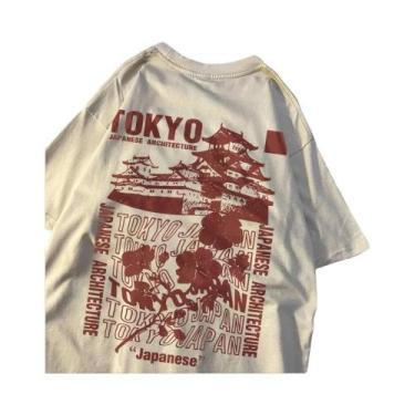 Imagem de Camisetas De Algodão Oversize Femininas Com Estampa De Sakura De Tóqui