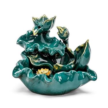 Imagem de Queimador de incenso de cerâmica refluxo incensário doméstico incenso interno incensário de incensário artesanal de cerâmica