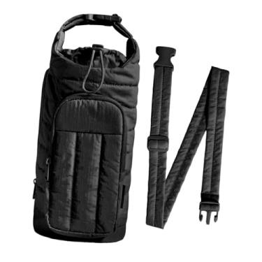 Imagem de oshhni Bolsa para Garrafa de Água Universal com Bolso para Celular e Acessórios para Copo, Ideal para Caminhadas, Atividades ao Ar Livre e Viagens, Preto