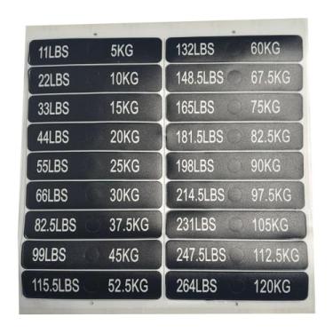Imagem de menolana Etiquetas para Pilhas de Peso, Adesivos Autoadesivos para Equipamentos de Ginástica, Etiquetas para Anilhas de Peso para Identificação na Academia e, 5 Kg a 120 Kg