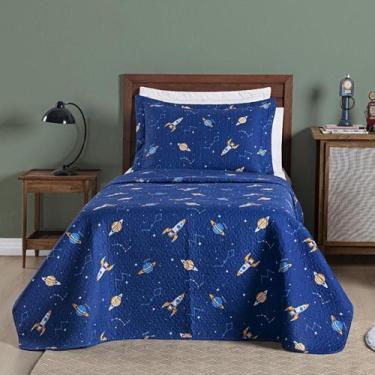 Imagem de Kit Cobre Leito Colcha Solteiro Infantil Fantasy Dupla Face - Casa Sca