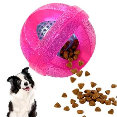 Imagem de Brinquedo de bola de cachorro para mastigar e distribuir guloseimas – Bolas de borracha resistente, brinquedos interativos de quebra-cabeça para cães para diversão e hora de mastigar, brinquedos de