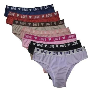 Imagem de Kit 6 Calcinhas Tanga Feminina Adulto De Cotton Algodão Liso Tamanho:M