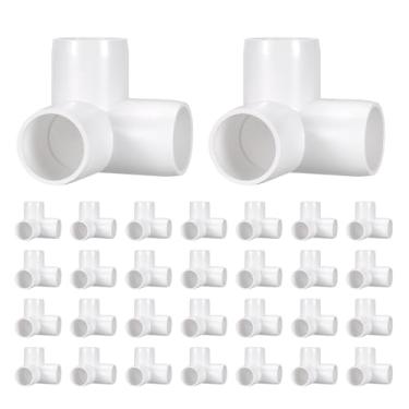 Imagem de DTGN 30 peças de encaixe de PVC de cotovelo de 3/10.2 cm, encaixe de tubo de PVC de grau de mobiliário SCH40, conector de cotovelo de canto DIY para móveis de construção, conexão de estrutura de