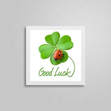 Imagem de Quadro Quadrado Joaninha Boa Sorte 20X20Cm