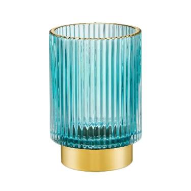 Imagem de LEICURACE Organizador de pincéis de maquiagem, porta-escovas de dentes, porta-lápis de mesa, copo de pincel de vidro vintage multifuncional (A3-23-US)