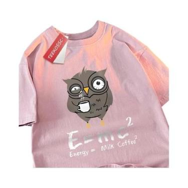 Imagem de Camiseta Masculina Oversize De Algodão Com Estampa De Café E Leite, Es