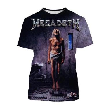 Imagem de Camiseta 3D Estampada Da Banda De Punk Rock Megadeth Para Homens E Mul