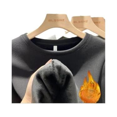 Imagem de Camiseta Térmica De Inverno Para Mulheres, Top De Fleece Com Gola Redo