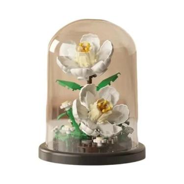 Imagem de Conjunto De Blocos De Montar 3D DIY Buquê Eterno De Rosas Com Caixa De