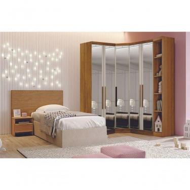 Imagem de Modulado Closet Completo Espelhado 5 Portas 6 Gavetas - Rizon-cumaru - Móveis Novo Horizonte