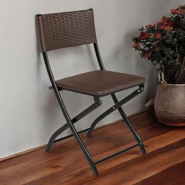 Imagem de Cadeira Dobravel Marrom - Bar, Restaurante Aço Junco