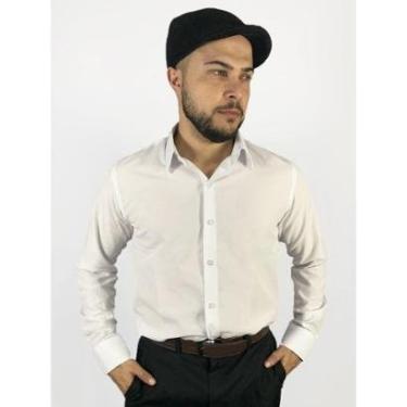 Imagem de Camisa Social Manga Longa Slim Branca-Masculino